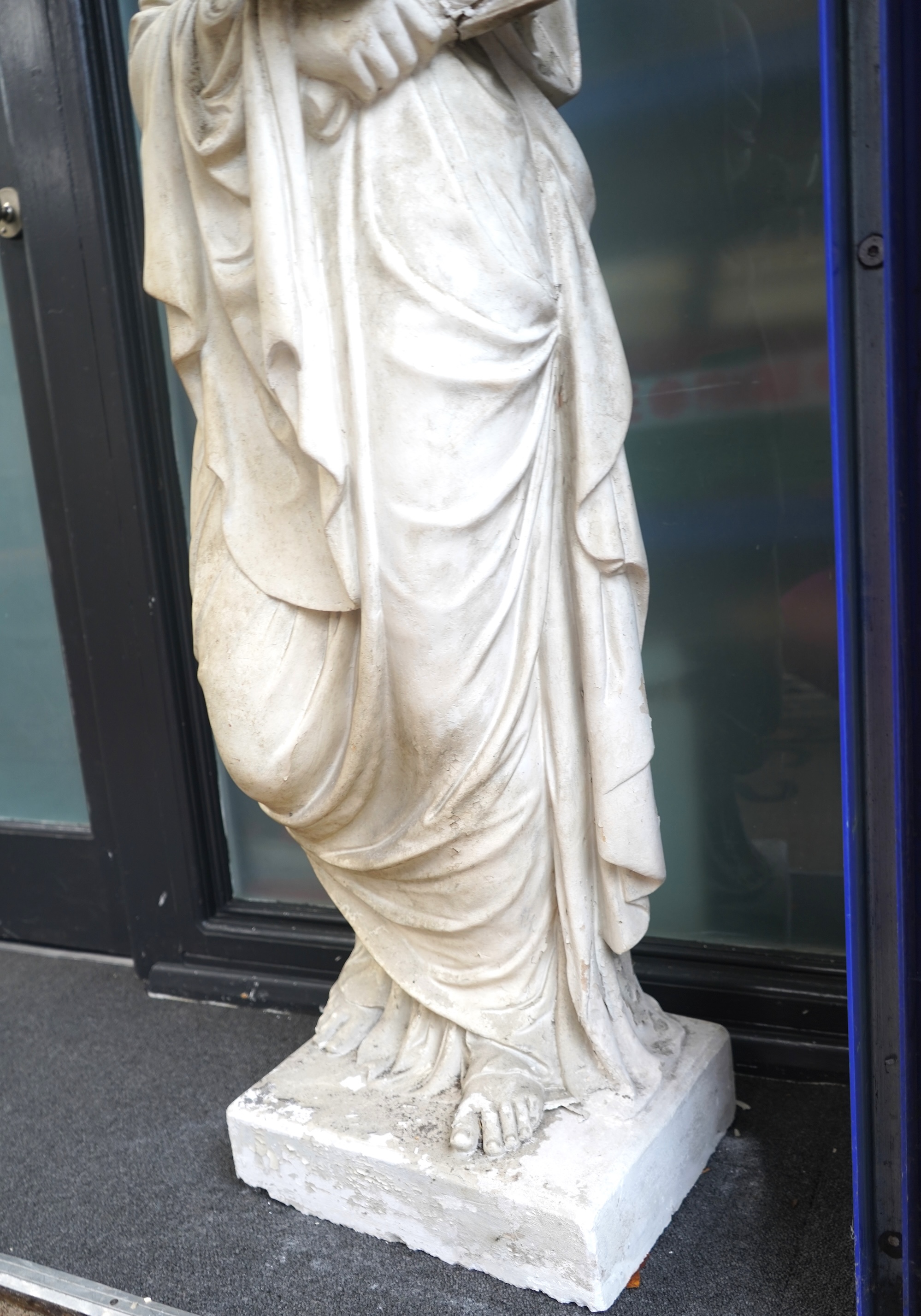 Louis or Luigi Brugiotti (c.1818-1888), A large painted plaster statue of a Vestal maiden